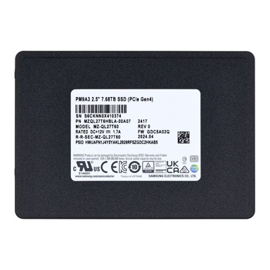 SAMSUNG SSD disk, PM9A3, 7.68TB, U.2, NVMe, PCIe 4.0