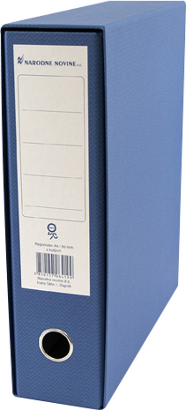 Registrator A4 Nano, široki, s kutijom, 8 cm, plavi