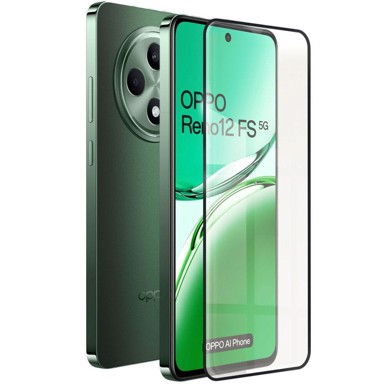 Kaljeno staklo za Oppo Reno 12FS / Oppo Reno 12F, 3D, s crnim okvirom