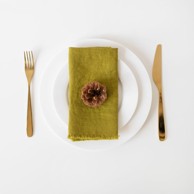 LINEN TALES Set od 2 zelene platnene salvete Classic, 40 x 40 cm