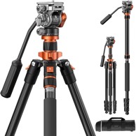 K&F CONCEPT Videostativ s fluidnom glavom, 200 cm, crno-narančasti