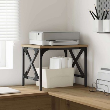 Držač za printer, podesiva visina, umjetnički hrast, 40 x 30 x 31 cm