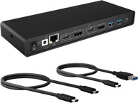 ICY BOX Priključna stanica IB-DK2245AC, 14 u 1, 2 monitora, 2 x HDMI i 2 x DP, 5K/30Hz, 4K/60Hz, USB 3.0, PD 65 W, gigabitni Ethernet, audio