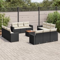 Set vrtnih sofa, 13 kom, poliratan, s jastucima, bež