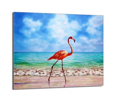 TMK Staklena zaštita za štednjak ili ploču za kuhanje 60x52, flamingo