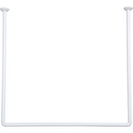 TENDANCE Kutni držač zavjese za kadu 80-80-80cm, aluminij, bijeli