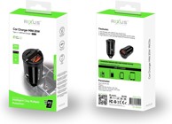 RIXUS Auto punjač RXC54, 20W, 1xUSB-A, 1xUSB-C, crni