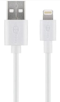 GOOBAY Kabel Lightning USB za punjenje i sinkronizaciju, bijeli, 50 cm