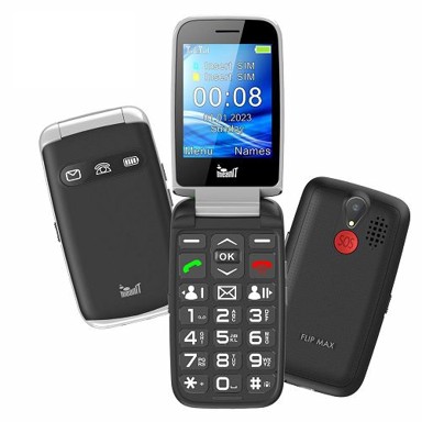 MEANIT Klasični mobitel Senior Flip Max, crni