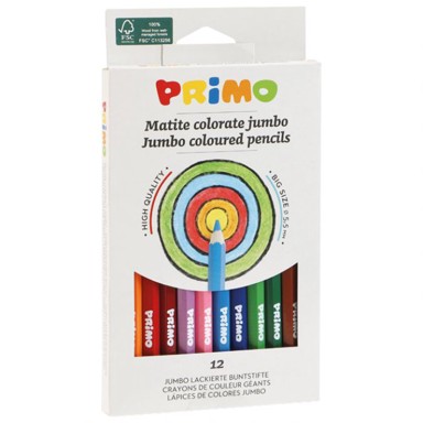 PRIMO Drvene boje 510MAXI12E, JUMBO, 12 boja, blister pakiranje