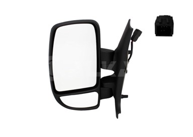 ALKAR Retrovizor Renault Master 98-10, lijevi, 03-, električni, grijani, kratki, Movano