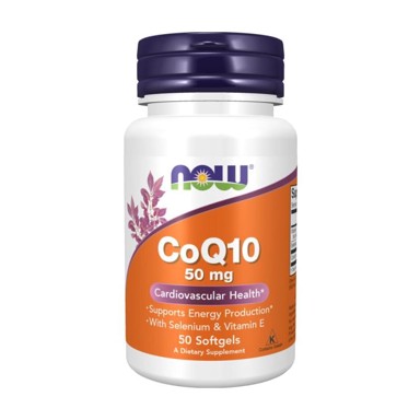 NOW Koenzim Q10, 50 mg, 50 mekih kapsula