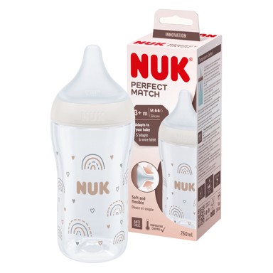 NUK Plastična bočica Perfect Match 260ml, 3+m multicolor