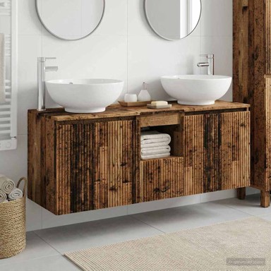 Set kupaonskih ormarića 3 kom 49,5 x 44,5 x 65 cm, staro drvo