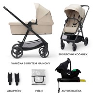 KINDERKRAFT Kolica NEWLY 4u1 MINK PRO, Sand Beige