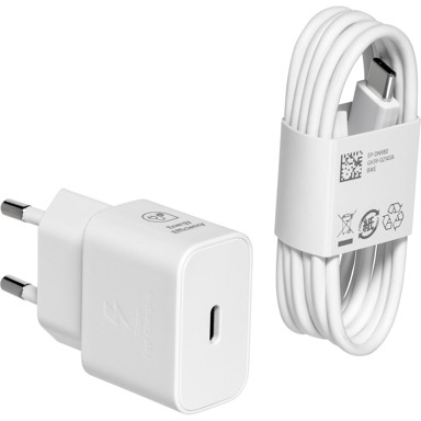SAMSUNG Punjač USB-C, 25W, USB-C kabel, bijeli