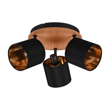 TRIO Crni/u prirodnoj boji reflektor ø 12 cm Tommy