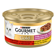 GOURMET Hrana za mačke Duo, govedina i piletina, 85 g