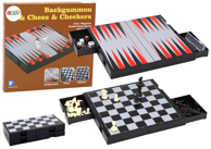 Društvena igra za odrasle 3u1 set ŠAH, DAMA, BACKGAMMON