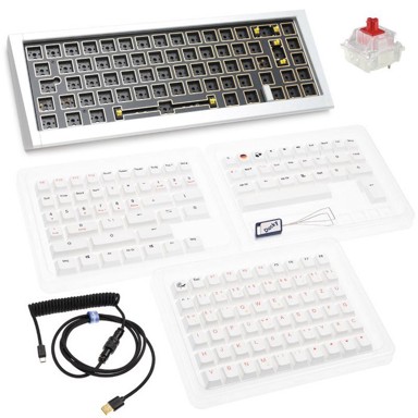 DUCKY Tipkovnica Outlaw 65 Gaming, Barebone - Silver (ISO)-PKOU2367IST-ISO02