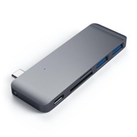 SATECHI USB hub ST-TCUPM, USB-C, 2x USB-A, 1x USB-C, 1x microSD/SD, sivi