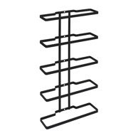 METALTEX Lava zidni stalak za vino, metalni, 5 boca, crni