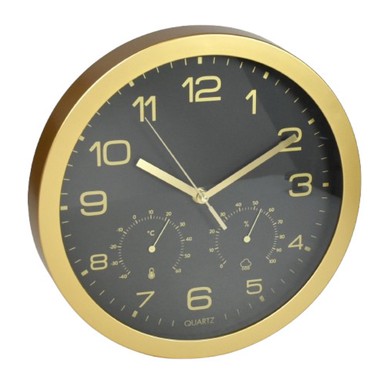 Zidni sat, crno, zlatni