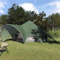Teepee šator s krovom 600 x 600 x 347 cm, zelena/siva