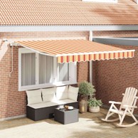 Skrovita tenda 350 x 250 cm poliester i metal, žuto-narančasta