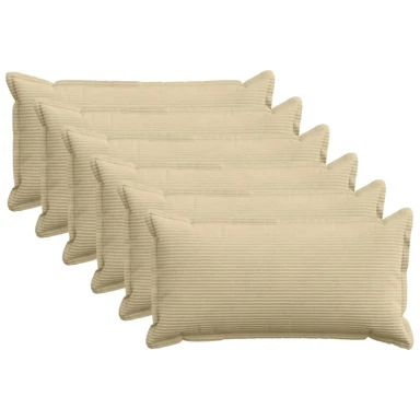 Presvlaka za jastuk Houten 6 kom., 40 x 80 cm, kord, svijetlozeleno-siva