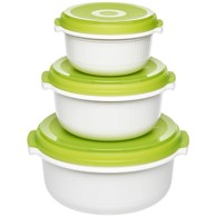 EMSA Set posuda za hranu 509741 Micro Family, 0,5 l, 1,0 l, 1,5 l, 3 kom, bijela/svijetlozelena