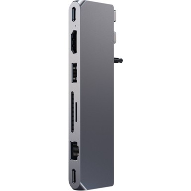 SATECHI Docking stanica PRO MAX, USB-C, 1x USB-A, 1x HDMI, 2x USB-C, 1x microSD/SD, sivi