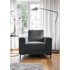 MIUFORM Tamno siva fotelja od samta Lofty Lilly, 95x90x82 cm