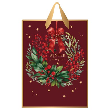 INTERDRUK Vrećica ukrasna Burgundy, 26,5x33x13 cm novogodišnja
