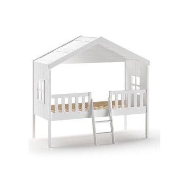VIPACK Povišeni dječji krevet poput bijele kuće 90x200 cm Housebed