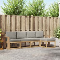Set vanjskih sofa, 5-dijelni, bijela i svjetlosiva