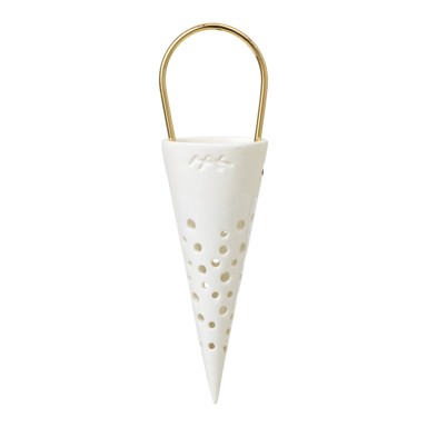 KÄHLER DESIGN Bijeli viseći ukras od keramike Cone, visina 14,5 cm