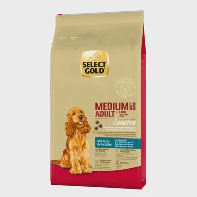 SELECT GOLD Hrana za pse Sensitive Adult medium, losos i krumpir 4 kg