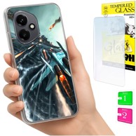 Maskica za Honor X7d / 400 Smart, kućište foto, poleđina, futrola + staklo 9H