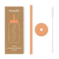 MUUKI Silikonska slamka s četkom i poklopcem, tropical papaya