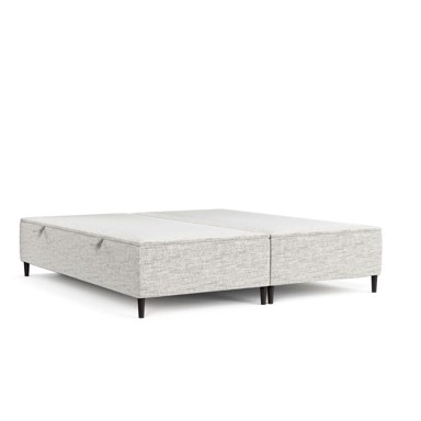 MAISON DE RÊVE Tapecirani bračni krevet Tate 140x200 cm s prostorom za pohranu, svijetlo sivi