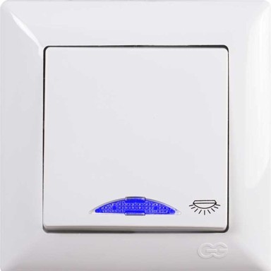 Prekidač za svjetlo s indikatorom, 10 A, tipkalo