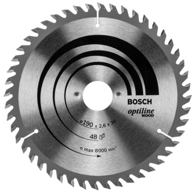 BOSCH List za kružnu pilu Optiline Wood, 190 x 30, 48D
