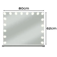 SOULIMA LED kozmetičko ogledalo 80x62 cm Hollywood s 18 LED žarulja, bijela