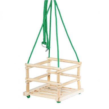 Drvena ljuljačka s ogradom