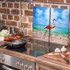 TMK Staklena zaštita za štednjak ili ploču za kuhanje iz dva dijela 30x52, flamingo