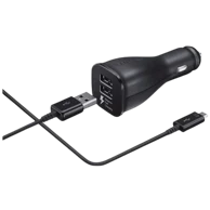 SAMSUNG Auto punjač EP-LN920CBEGWW, Fast Dual USB + USB-C kabel, crni