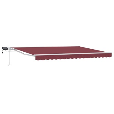 Ručni okvir tende s LED-ima, 4 x 3,5 m, tamnocrvena