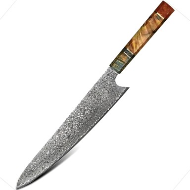 Damaskasti kuhinjski nož Yo-37573 Slicer Kp37573, višebojni