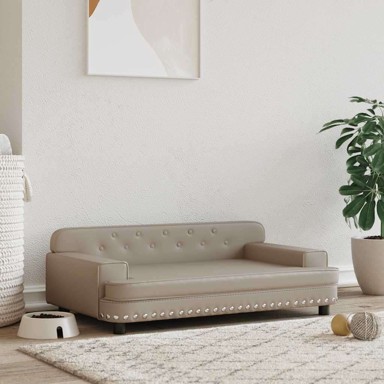 Krevet za pse od umjetne kože, 90 × 53 × 30 cm, cappuccino  